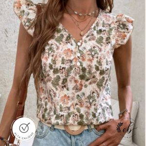 Blusa floral fondo blanco