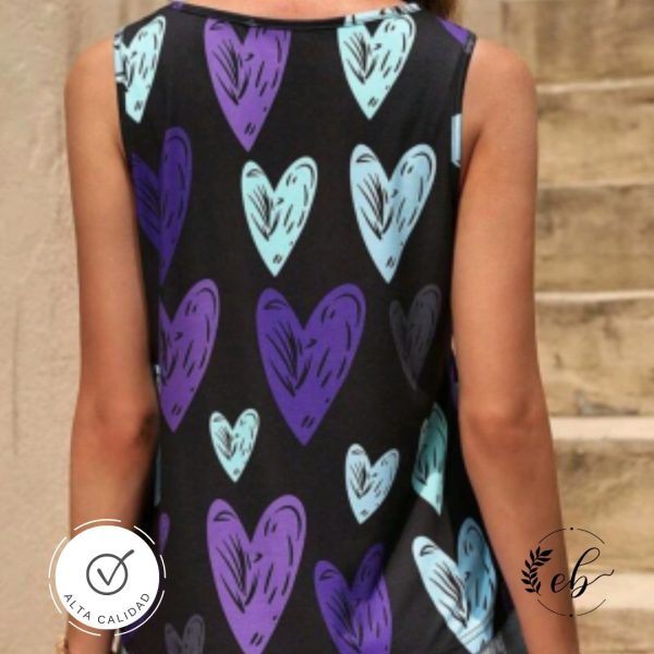 Blusa negra con corazones - Image 2