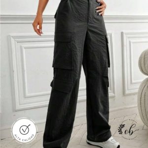 Pantalones Cargo con Bolsillo lateral con solapa
