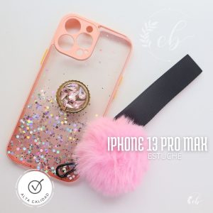 Estuche Transparente para iPhone 13 Pro Max con Adornos, PopSocket y Llavero Colgante