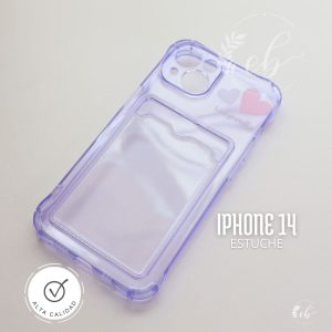 Estuche Transparente para iPhone 14 con Corazones de Adorno