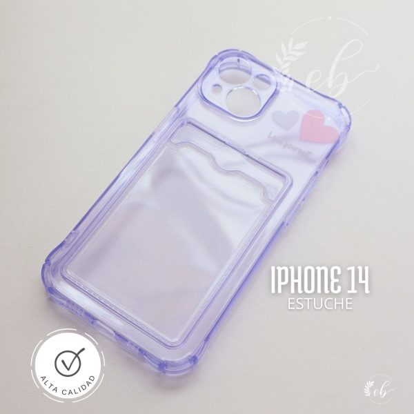 Estuche Transparente para iPhone 14 con Corazones de Adorno