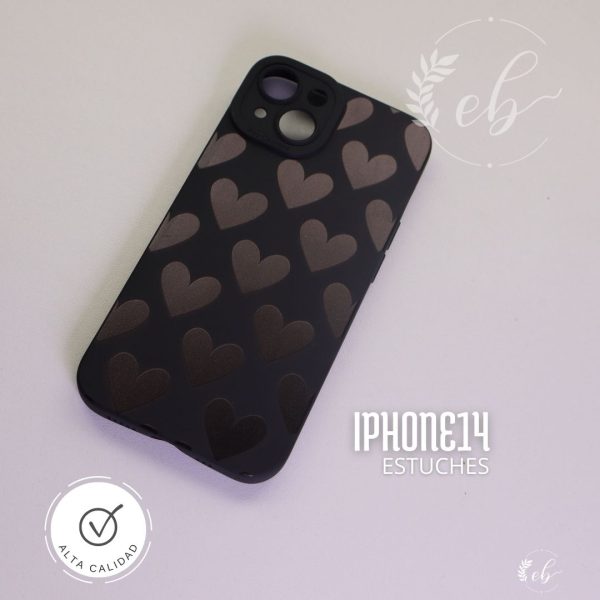 Estuche Transparente para iPhone 14 con Corazones de Adorno - Image 2