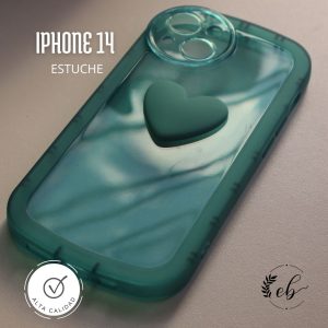 Estuche Iphone 14 - transparente - agua marina