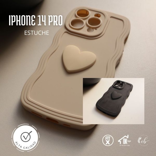 Estuche para Iphone 14 pro - con adorno de corazón - Image 2