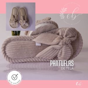 Pantuflas de Tela Cruzadas con Forma de Lazo