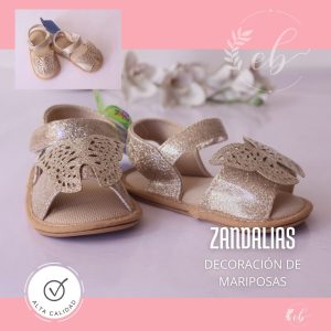 Zandalias para niñas con decoracion de mariposas