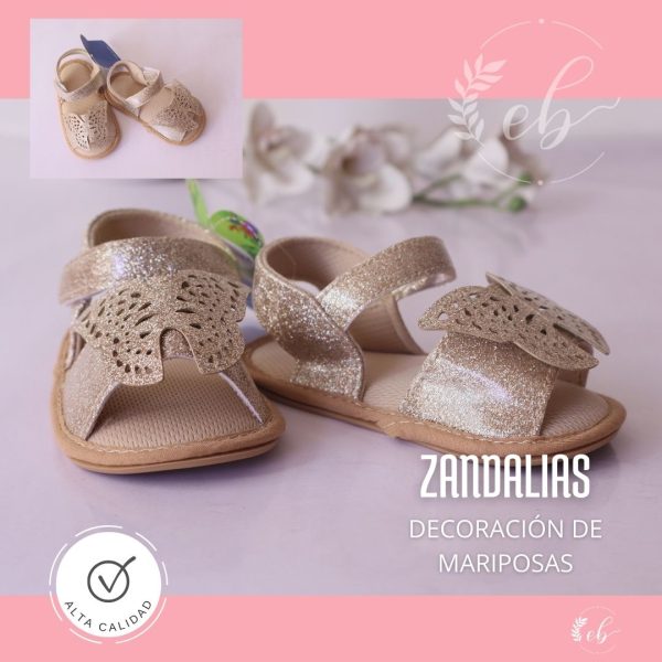Zandalias para niñas con decoracion de mariposas