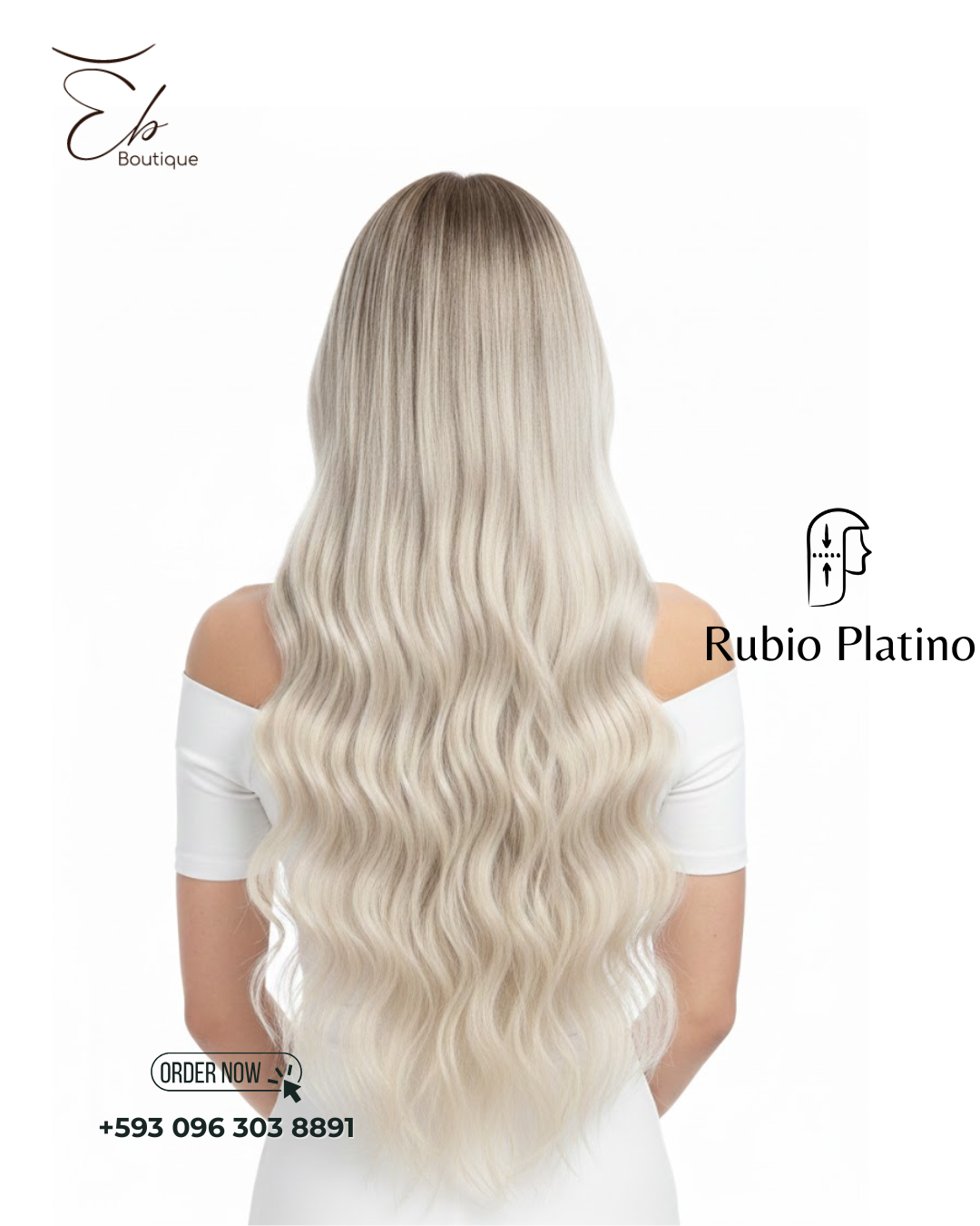 Extensión de cabello / #613 (Rubio Claro Ceniza / Platinum Blonde)