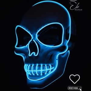 Máscara "Cyber-Skull" Neon Blue