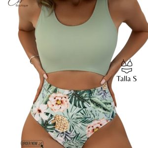 Traje de Baño Entero Estilo Monokini Tropical