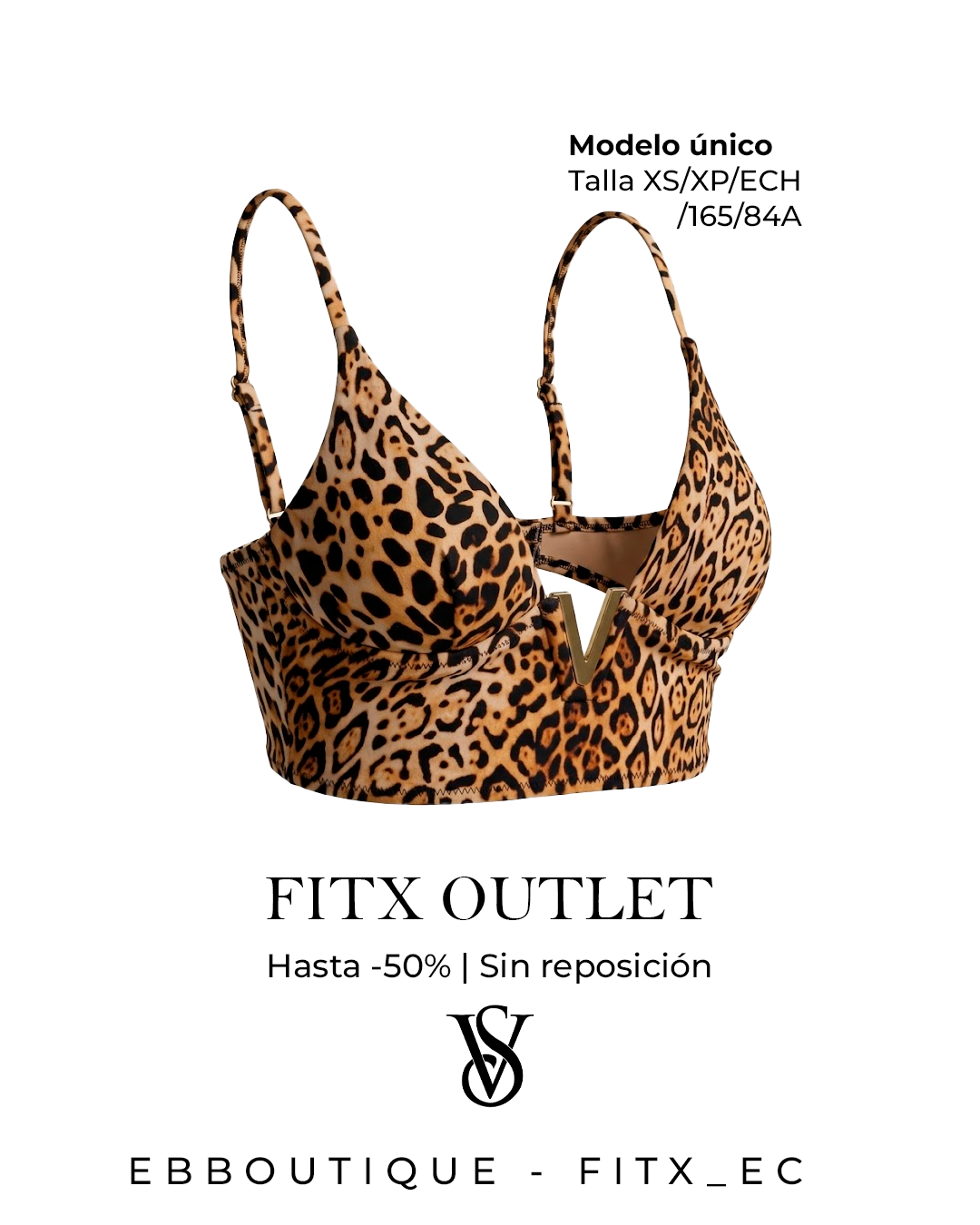 Bralette Victoria’s Secret Animal Print Leopardo – Talla XS | Modelo Único FITx Outlet