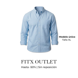 Camisa Hombre Celeste Manga Larga – Talla XL | Modelo Único FITx Outlet