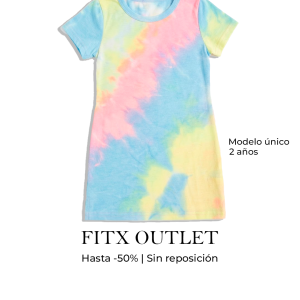 Camiseta Vestido Tie Dye Niña Multicolor – Modelo Único FITx Outlet