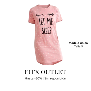 Camisón Mujer “Let Me Sleep” Rosado – Talla S | Modelo Único FITx Outlet