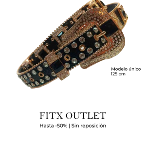 Cinturón Decorativo con Pedrería y Hebilla Premium – 125 cm | Modelo Único FITx Outlet
