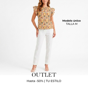 Blusa floral con mangas vuelo – Talla M | Modelo único Outlet