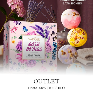 Set de bath bombs aromáticas con flores secas modelo único