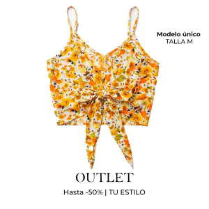Top Floral con Nudo Frontal Amarillo – Outlet