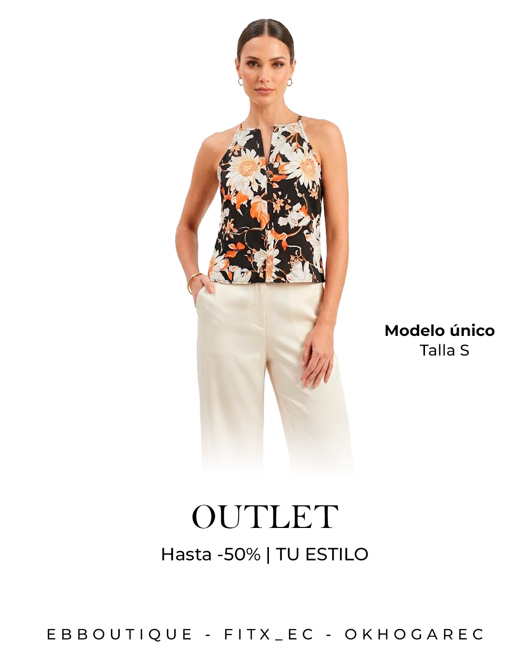 Blusa Mujer Floral Elegante Sin Mangas – Talla S | Modelo Único