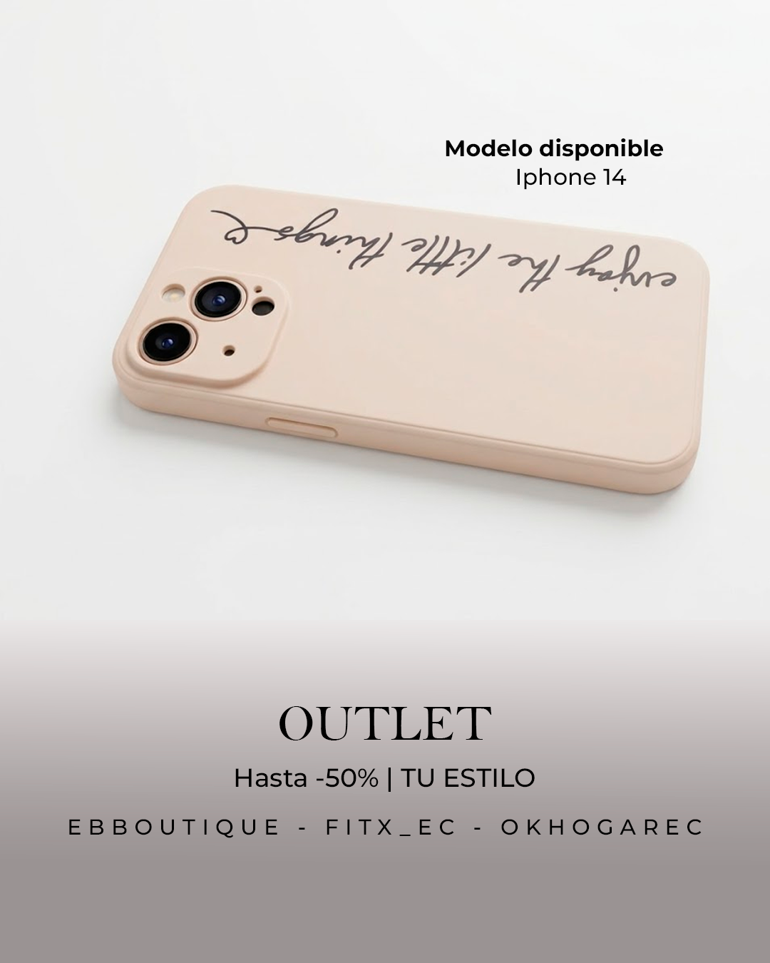 Funda iPhone 14 Diseño Minimalista con Frase – Modelo Único | FITx Outlet